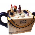 Passover Judaica Handpainted Teapot designed by Sharon Muchnick #9476!