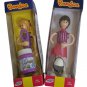 Bendos Action Figures w a Twist Blithe Figure Skater & Briana Bubble Blower by Kid Galaxy - Q2!
