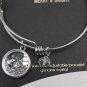 Peanuts Snoopy 'Merry & Bright' Present Crystal Shaker Adjustable Bangle Bracelet!