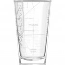 Miami Map Pint Glass - Engraved Beer Glass (16oz) - Etched Drinking Glass - New in Box!
