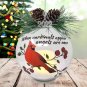 Cardinal Christmas LED Ornament Lighted Glass Ball-When Cardinals Appear Angels are Near-6-Hr Timer