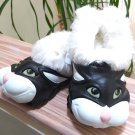POLLIWALKS KIDS "TOYS FOR FEET" BUNNY Black/White Furry-Lined Slip-On Shoes - Size 8 - NEW! POLLIWALKS KIDS "TOYS FOR FEET" BUNNY Black/White Furry-Lined Slip-On Shoes - Size 8 - NEW!