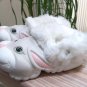 POLLIWALKS KIDS "TOYS FOR FEET" BUNNY Pale Gray/White Furry-Lined Slip-On Shoes - Size 8 - NEW!