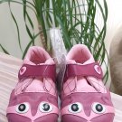 POLLIWALKS KIDS "TOYS FOR FEET" Pink Raccoon Hook & Loop Oxford Shoes w Leather Upper -Size 8- NEW!