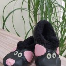 POLLIWALKS KIDS "TOYS FOR FEET" Blk/Pk PUPPY DOG Furry-Lined Slip On Shoes - Size 8 - NEW!