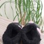 POLLIWALKS KIDS "TOYS FOR FEET" Blk/Pk PUPPY DOG Furry-Lined Slip On Shoes - Size 8 - NEW!