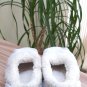 POLLIWALKS KIDS "TOYS FOR FEET" KITTY CAT White/Pink Furry-Lined Slip-On Shoes - Size 8 - NEW!