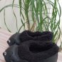 POLLIWALKS KIDS "TOYS FOR FEET" KITTY CAT Black/Pink Furry-Lined Slip-On Shoes - Size 8 - NEW!