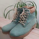 Vintage 1970s Original Dunham's Waffle Stompers Aqua Nubuck Leather Boots -Sz 9- Made in Maine -NEW!