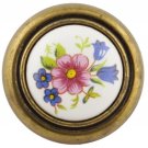 Vintage Liberty Floral Ceramic Center Knob Antique English #P50082CABAC - Sealed!