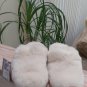 Vintage WANDERLUST Ladies Closed Toe Ice White 100% Shearling Slippers - Size M (6.5 to 7.5) - NIB!