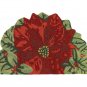 Liora Manne Frontporch Poinsettia Rug Red 20" x 30" Half Round - Brand New!