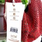 Madison West Knotted Bright Red Rhinestone Dumpling Evening Handbag Purse - NWTS!