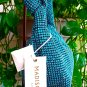 Madison West Knotted Aqua Rhinestone Dumpling Evening Handbag Purse - NWTS!