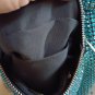 Madison West Knotted Aqua Rhinestone Dumpling Evening Handbag Purse - NWTS!