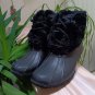 Sperry Saltwater Quilted Faux Fur Duck Boots - Black - Size 7.5 - NEW!