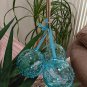 TOMMY BAHAMA Set of 3 Teal Hand Blown Glass Ornaments Orbs -  New in Box!