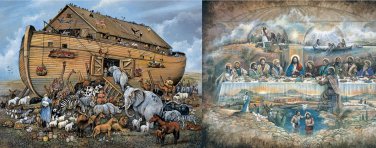 Bits and Pieces Noah's Ark & The Last Supper 500 Piece Jigsaw Puzzles - Ruane Manning - Sealed!