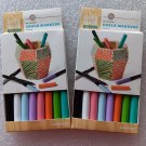 Lot of 2 Packs of Hand Made Modern Non-Erasable Broad Tip Chalk Markers - 8 Markers Per Pack - NEW!