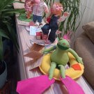 Annalee Dolls Lot of 4 - School Girl, Flo Frog, Boy w Ice Cream Cone, Little Mae - New with Tags!