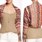 Free People Womens Carnival Shrug Sweater, F609X640 - Taupe - Size M - NWT!