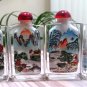 Li Bien 4 Reverse Handpainted Snuff Bottles Mountains & Waters of Four Seasons!