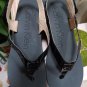 Calvin Klein Womens Wedge Wyomi Sling Back Black Patent Thong Sandals - Size 7 - NWOT!