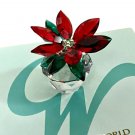 Crystal World Full-Cut, Faceted Crystal Poinsettia by Artist Tom Suzuki - NIB!