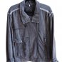 Free People Railroad Stripe Knit Gray Charcoal Moto Jacket #F520J547 - Oversized - Size S - NWOT!