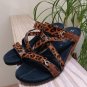 Mephisto Caterina Leopard Print Strappy Wedge Sandals Size 39 - Made in France!