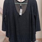Free People Marled Charcoal Tambourine Swing Top #OB407324 - Size M - BOHO - NWT!