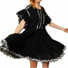Free People Santiago Embroidered Boho Mini Dress #OB758875 - Black - Size L - NWT!