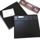 Classic Style Black Genuine Leather Mouse Pad & Solar Powered Calculator!