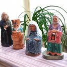 Russian Authentic Hand-carved, Hand-painted Wooden Figurine Lot of 6 - New in original Shrinkwrap!