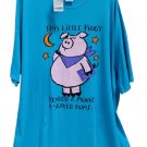VTG Nite Lite "THIS LITTLE PIGGY RENTED A MOVIE & STAYED HOME" T-shirt, Nightshirt -PLUS -USA -NWT!