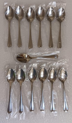 Vtg Towle Silver Supreme Ashley pattern 18/8 Stainless Teaspoons - Lot of 13 - New!