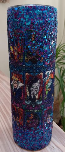 Disney Villians Inspired Sparkle, Glitter Travel Tumbler, Water Bottle - 30 oz. - New!