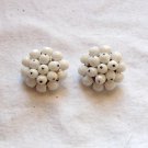Laguna Signed Milk Glass Clip Earrings