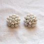Laguna Signed Milk Glass Clip Earrings