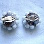Laguna Signed Milk Glass Clip Earrings