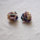 Vintage Clip Earrings Mother of Pearl & Bead Signed Japan Late 1950s