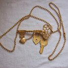 Keys & Lock Pendant on Chain Necklace Very Unique