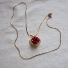 Rose Pendant Made of Enameled Metal