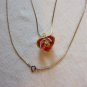 Rose Pendant Made of Enameled Metal