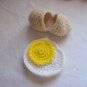 Crochet Food Fried Egg & Eggshell Decorative Pieces