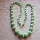 Necklace Large Pale Green Handknotted Beads
