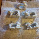 Signed Japan Embossed Napkin Rings Porcelain Animals
