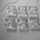 Glass Salts Set of 6 Clear Glass Square Excellent