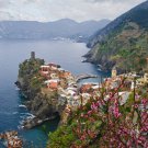 ---- ON SALE.....$100 off.....Tuscany Italy ART Vernazza Cliffs Italian PAINTING