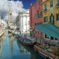 Canal with Fruit Tuscany Original ART Surreal Fruit Italy water PAINTING